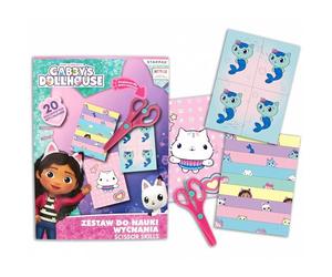 sarcia.eu Gabby's Dollhouse Creative Set for Learning to Cut Out A4 + Safety Scissors, Cut-Outs for Children