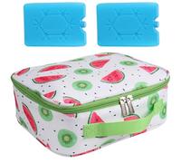 sarcia.eu Green 4L Insulated Bag with Two Cooling Packs, Insulated Lunch Box (Green - Watermelons)