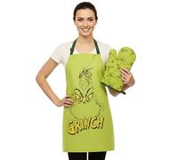 sarcia.eu Grinch 2in1 Christmas kitchen set: adjustable apron + oven glove, green gift set (Grinch)