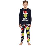 Sarcia.eu Grinch Cotton, Christmas Pyjama for Boys, Two-Piece Long Sleeve Pyjama Made From 100% Cotton, Grinch, 134