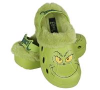 sarcia.eu GRINCH GREEN INSULATED FLIP FLOPS WITH FUR CHRISTMAS CLOGS FOR ADULTS WARM FOR WINTER, Grinch, 8 UK