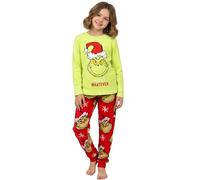 sarcia.eu Grinch Velvet Girls Christmas Pyjamas Two Piece Long Sleeve Warm Pyjamas, Grinch, 134-140