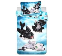 sarcia.eu How to Train Your Dragon Reversible bedding, child bedding set with zip, 100% COTTON 100x135+40x60cm OEKO-TEX (G)