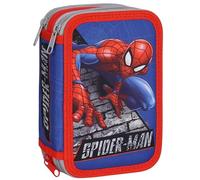 sarcia.eu Marvel Spider Man Three-Compartment Pencil case with Equipment for a boy, for School - 45 Elements, 3 Zippers (Spider-Man B)