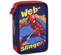 sarcia.eu Marvel Spider Man Two-Compartment with Supplies School Boy's Pencil case for School - 32 Elements, 2 Zippers (Spider-Man A)