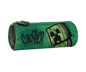 sarcia.eu Minecraft Creeper School Pencil case for Boys, Tube-Shaped Round, Pouch for School Supplies for Gamers 22x8x8cm (Minecraft Round)