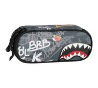 sarcia.eu Multi-Compartment School Pencil case, Pouch, Oval, etui for Boys (Shark, 22x10x5cm)