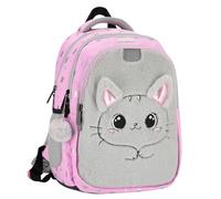 sarcia.eu School backpack REINFORCED schoolbag THREE COMPARTMENT for girls, with reflectors, in strawberry, pink 40x29x20cm, 23 l (Pink Kitten)
