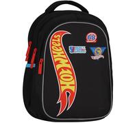 sarcia.eu School backpack STRENGTHENED for boy with reflectors THREE COMPARTMENT, football, black-green 40x29x20cm, 23l (Hot Wheels B)