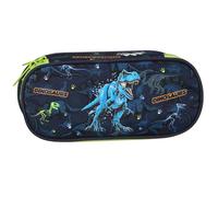 sarcia.eu School Pencil case Compartmental, Glow-in-The-Dark, Sachet for boy, Dinosaurs, Navy Blue 5x22x10cm (Dinosaur Compartmental)