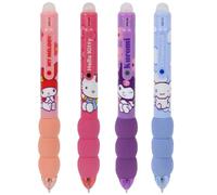 sarcia.eu Set of 4 COLOURFUL pens with a cat design, retractable pens with a SOFT grip (HK)