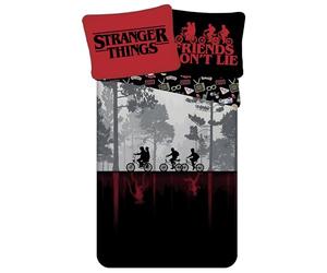 sarcia.eu Stranger Things Black, DOUBLE-SIDED, cotton children's bedding with zip, 100% COTTON 140x200cm+70x90cm OEKO-TEX (J)
