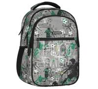 sarcia.eu Structured school rucksack for boys, reflective, four compartments, 24l (Football Grey, 24L)