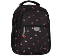 sarcia.eu Structured school rucksack, school bag for girls, with reflective details, four compartments, 24l (Cherries)