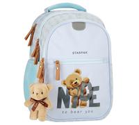 sarcia.eu Structured school rucksack, school bag for girls, with reflective details, four compartments, 24l (Bear)
