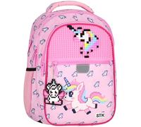 sarcia.eu Structured school rucksack, school bag for girls, with reflective details, four compartments, 24l (Unicorn)
