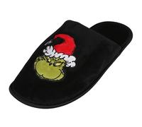 sarcia.eu The Grinch Men's slippers, velour home shoes, black (Black, 41-42, UK Footwear Size System, Adult, Men, Numeric Range, Medium, 7.5, 8)