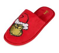 sarcia.eu The Grinch Women's slippers/cappets, red velour home shoes. (Red, UK Footwear Size System, Adult, Women, Numeric Range, Medium, 6.5, 7.5)