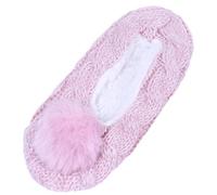 sarcia.eu Warm Pink Fluffy Pom Pom Slippers Sliders 4/6 UK