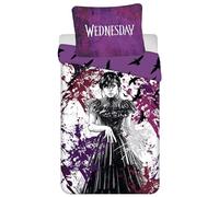 sarcia.eu Wednesday, reversible, youth bedding with zip, 100% cotton 140x200cm OEKO-TEX (Wednesday violeta)
