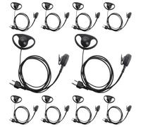 Sarcia Walkie Talkie Headset for Midland, D Shape Headsets Earpiece with PTT Mic for Midland GXT1000VP4 LXT500VP3 GXT1050VP4 GXT1000XB Walkie Talkies Two Way Radio 2 pin,10 Pack