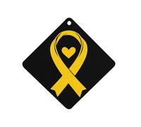 Sarcoma C-ancer Awareness Yellow Ribbon 1 PCS Car Air Freshener Hanging Aromatherapy Tablets Automotive Ornament for Auto Room Bathroom Bedside Rhombus