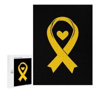 Sarcoma C-ancer Awareness Yellow Ribbon Wooden Jigsaw Puzzles for Adults Funny Brain-Teasing Game Idea Puzzle Gift