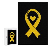 Sarcoma C-ancer Awareness Yellow Ribbon Wooden Jigsaw Puzzles for Adults Funny Brain-Teasing Game Idea Puzzle Gift
