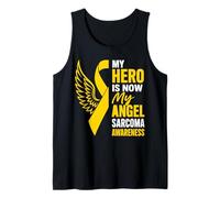 Sarcoma Cancer Awareness Grief Yellow Ribbon Tank Top