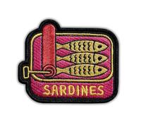 Sardine Can Embroidered Patch Cute Sardines Fabric Applique Embroidery Patches Tinned Fish Sardine Lovers Iron On Sew On Patches for Clothes Backpacks Jeans Hats Gifts for Adults Kids 3x2.5 Inches