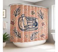 Sardine Extra Wide Shower Curtain, Nautical Vintage Coral Waves Summer Peach Polyester Waterproof Toile Cloth Shower Curtains Decor for Toile Bathroom Dorm 108x72 Inch