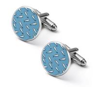 Sardine Fish Mens Classic Cufflinks Custom Shirt Cuff Links Jewelry Accessories for Business Wedding 0.7" 0.8"