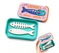 Sardine Jewellery Box Mini 3D Printed Sardine Tin Fishbone Earring Holder