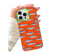 Sardine Sardines Orange Fish Foodie Tablecloth Italian Retro Artwork Art Custom Compatible With iPhone 11 12 13 14 15 16 16E Pro Max Plus Mini Bumper Case Design Name Protective Cover Silicone