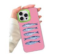 Sardine Sardines PinK Seafood Fish Foodie Tablecloth Italian Retro Artwork Art Custom Compatible With iPhone 11 12 13 14 15 16 16E Pro Max Plus Mini Bumper Case Design Name Protective Cover Silicone