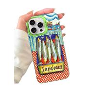Sardine Sardines Tin Retro Fish Foodie Tablecloth Italian Retro Artwork Art Custom Compatible With iPhone 11 12 13 14 15 16 16E Pro Max Plus Mini Bumper Case Design Name Protective Cover Silicone