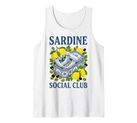 Sardine Social Club Funny Tinned Fish Martini Cocktail Tank Top
