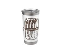 Sardine Tin in Brown Hand Drawn Stainless Steel Insulated Tumbler
