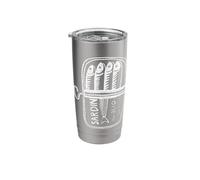 Sardine Tin in White Hand Drawn Stainless Steel Insulated Tumbler