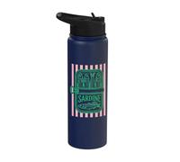Sardine Tin Retro Coastal Tinned Fish Summer Aesthetic Stainless Steel Insulated Water Bottle