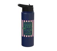 Sardine Tin Retro Coastal Tinned Fish Summer Aesthetic Stainless Steel Insulated Water Bottle