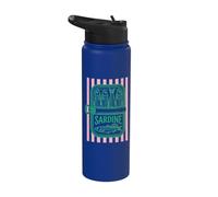 Sardine Tin Retro Coastal Tinned Fish Summer Aesthetic Stainless Steel Insulated Water Bottle
