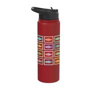 Sardine Tin Retro Summer Coastal Tinned Fish Fisherman Stainless Steel Insulated Water Bottle