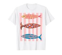 Sardine Tinned Fish Retro Pop Art Mediterranean Summer Value Graphic T-Shirt, Men, White, L