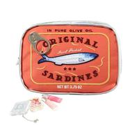 Sardine Toiletry Bag - High PU Leather 4.73 Inches - Brilliant Colour with Flawless Look | Travel Accessory for Lipstick Shampoo, Sturdy Makeup Bag with Embroidery, Fun Ki, orange, Please refer to the