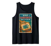 Sardine Visit Sardinia Home of The Tin Retro Mediterranean Tank Top