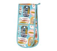 Sardines Double Oven Glove - Blue