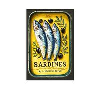 Sardines in Olive Oil Canvas Poster Bedroom Decor Landscape Office Room Decor Gift 16x24inch(40x60cm)