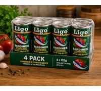 Sardines in Tomato Sauce, 4 Pack, 155g per Can, High in Protein, Rich in Omega 3, make Pasta, Stew, Omelete, Fried Rice