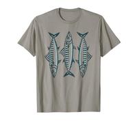 Sardines Mackerel 3 Fish Fisherman Aesthetic Coastal Beach T-Shirt